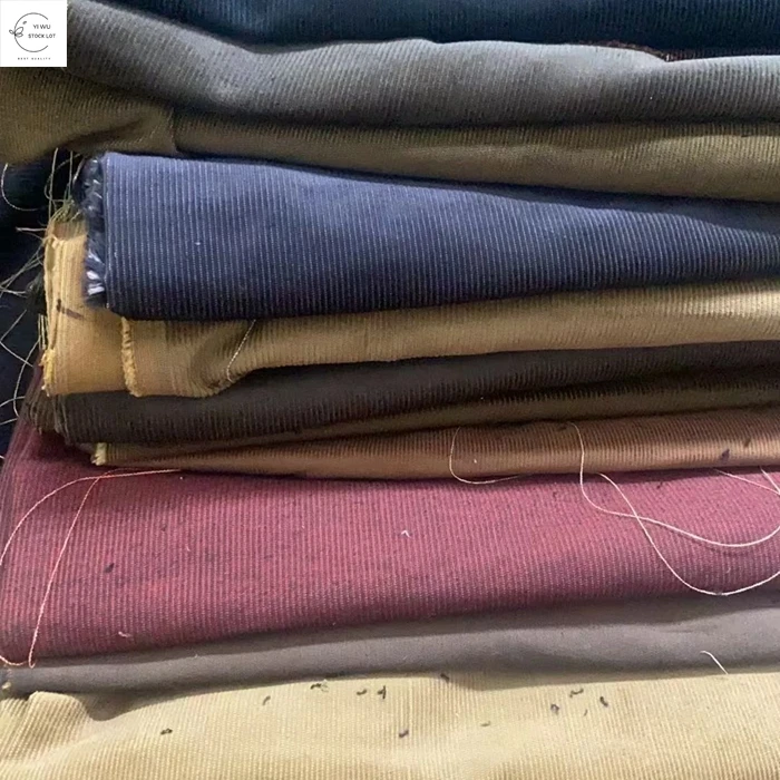 China textile woven polyester cotton corduroy fabric 16 wales for kids garments stock lot coat and trouser