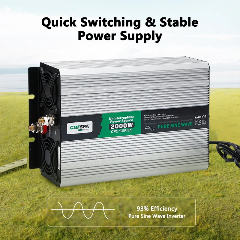 2000w pure sine wave power inverter with charger function and remote control and USB