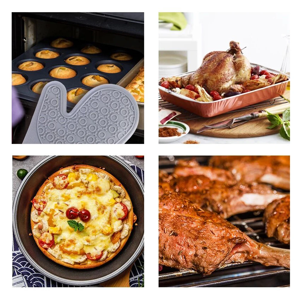 BPA free Kitchen Heat Resistant Silicone Cooking Gloves BBQ Silicone Gloves Heat Resistant Oven Gloves Mitts