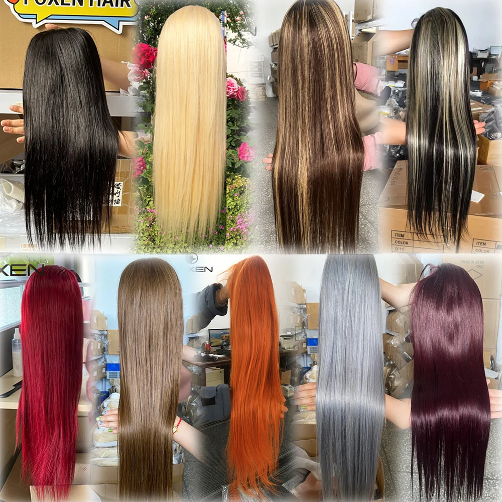 Foxen Raw Virgin 13X6 13X4 Straight Hd Lace Front Wig,100% Human Hair 360 Lace Front Wig,Gluless Brazilian Human Lace Front Wig