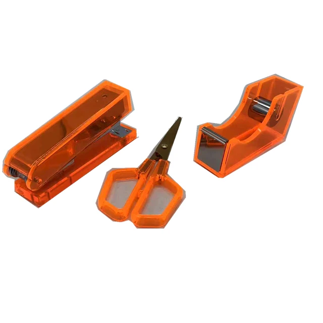 7-Inch Rose Gold Scissors with Orange Acrylic Handle and Stainless Steel Blade for DIY Embroidery and Fabric Paper Cutting