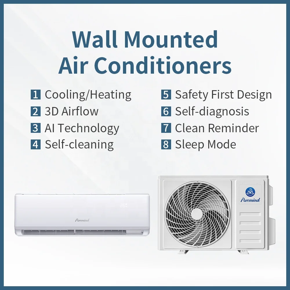 Midea Wall Mounted Mini Split Air Conditioner 9000Btu-36000Btu Household Non Inverter Air Conditioning Ductless AC Unit Wifi