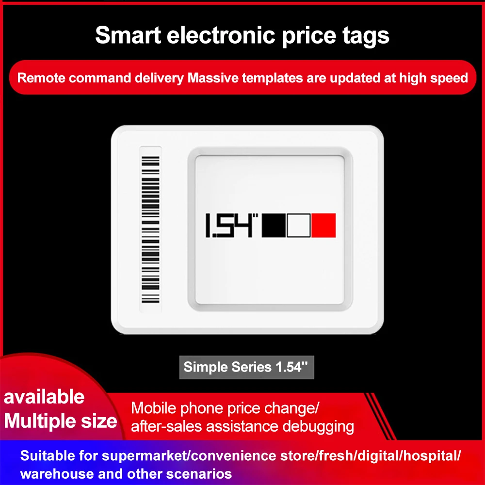 Supermarket Fresh Convenience Store Shelves Of Goods Intelligent 1.54 Inch Electronic Price Tag Oem Factory Esl Price Ink Screen