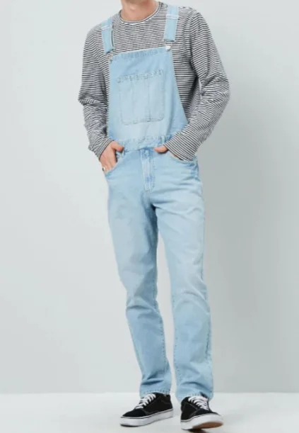 Custom-DK0037 Casual fashion winter 2021 pockets straight overall jeans jumpsuit denim men cotton jeans with zipper overalls for men