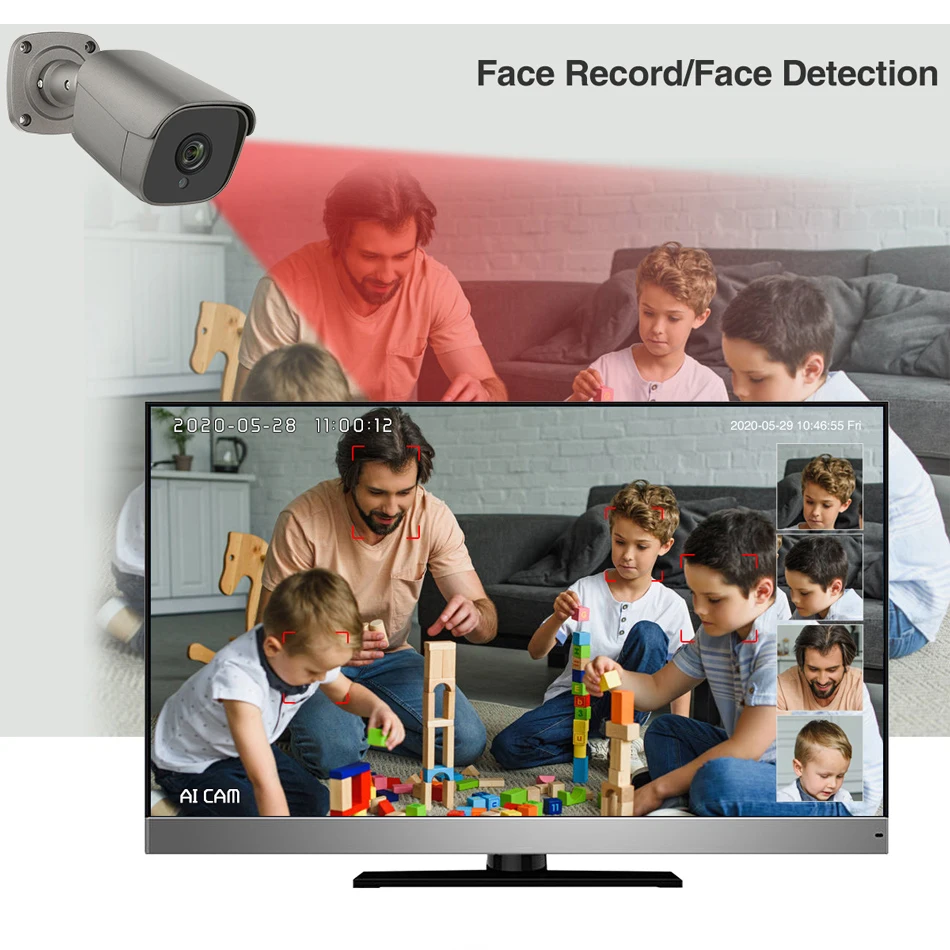  Комплект камеры Techage 8Ch 5mp Poe H.265 наружная двухсторонняя аудио камера безопасности система ночного видения