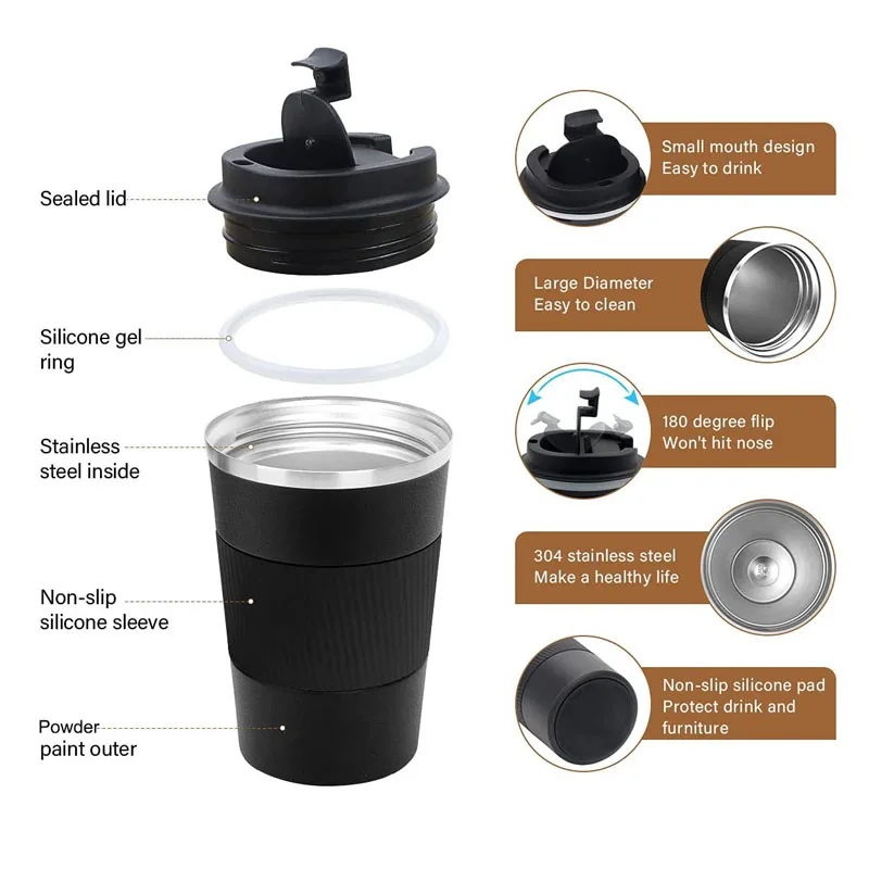 Outdoor Luxury 380 Ml 500 Ml Oem Double Walled Metal Vacuum Insulated Tumbler Coffee Cups Tumbler Mugs For Hiking For Sports To