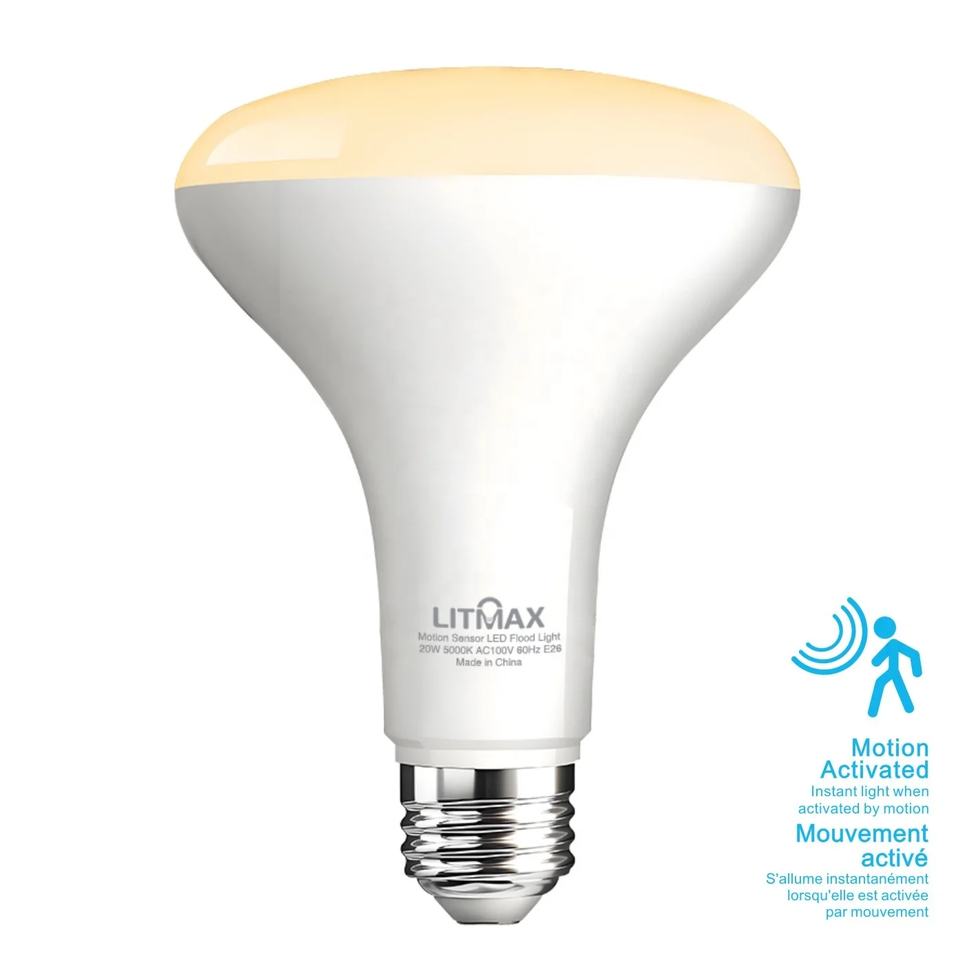 indoor dimmable bright 2700k 3000k warm white daylight indoor motion sensor can flood light e26 led recessed light bulbs