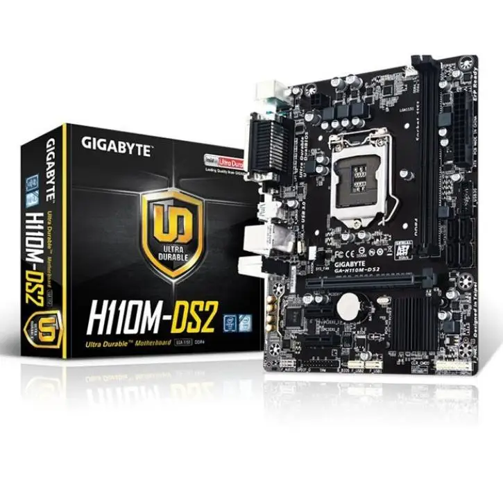 GIGABYTE H110M-DS2 LGA 1151 Socket 3 PCI-E Slot M-ATX U1tra Durable mainboard