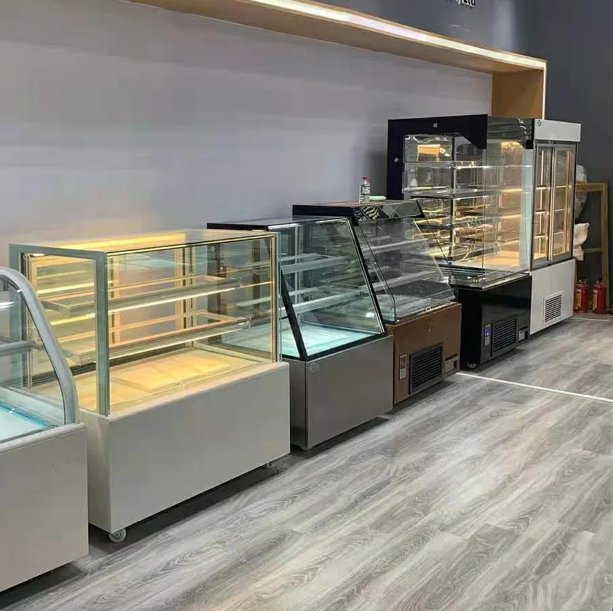 Fan Cooling Open Display Sweet Food Bakery Cake Display Cases Fridge Refrigerator Equipment For Sale