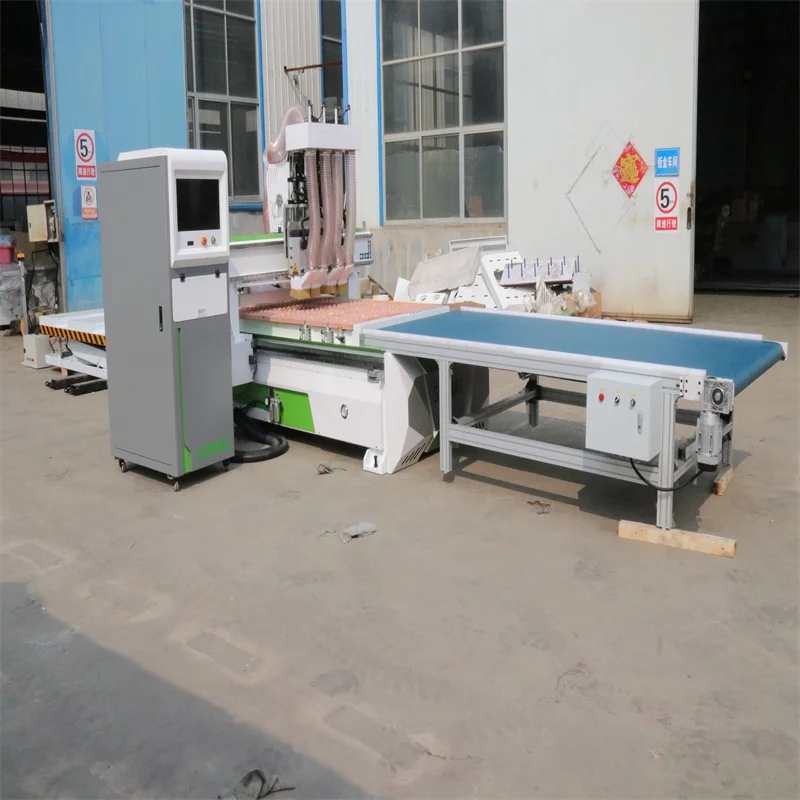 Double work station high accurate wood cutting machine 4 axis cnc wood router