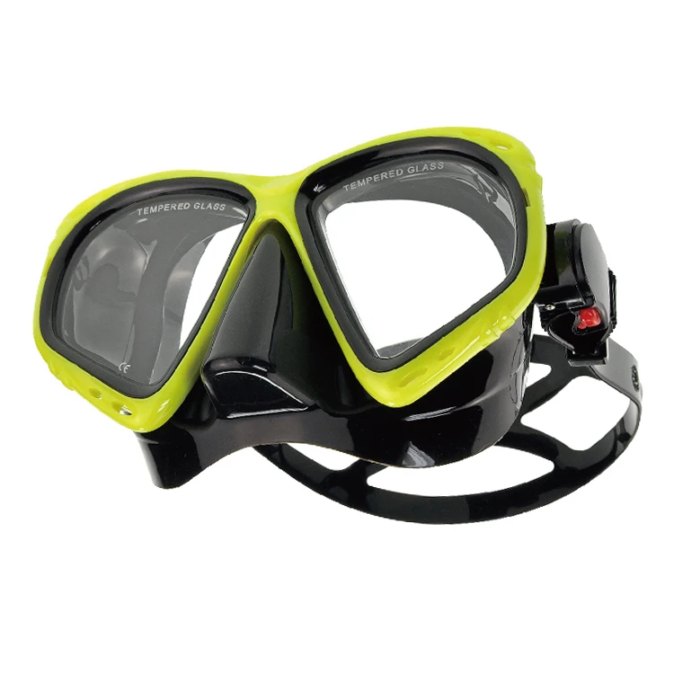 Black Silicone Snorkel Mask Swimming Goggles Tempered Glass Lens Diving Glasses For Adult Men Women