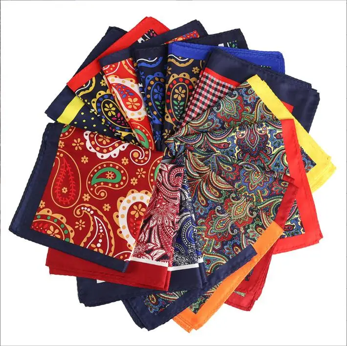 Men Kerchief Hankies Boutique Wedding Party Dress Chest Towel Cashew Plaid Suit Small Square Towel Pocket Towel Handkerchief