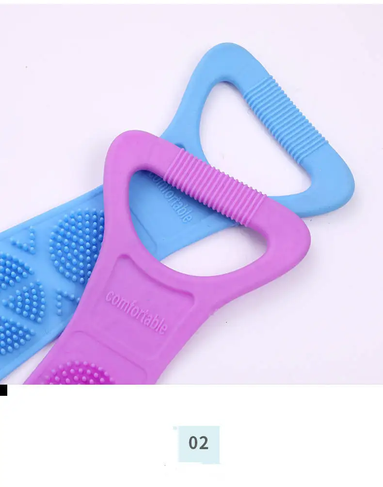 Wash Body Scrub Belt Bath Towel Exfoliating Body Silicone 60CM 70cm 76cm Silicone Back Bath Shower Back Scrubber