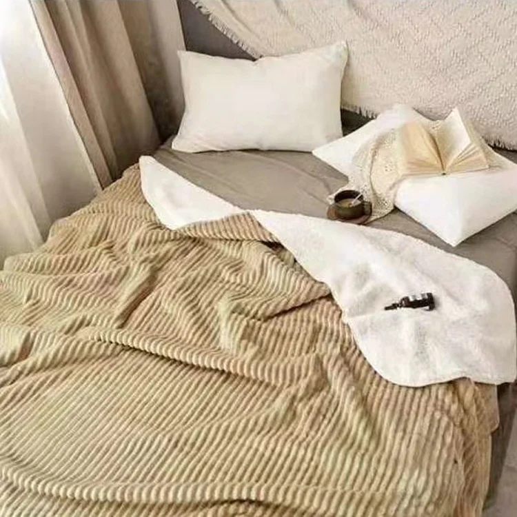 Wholesale cheap flannel fleece throws sherpa blanket