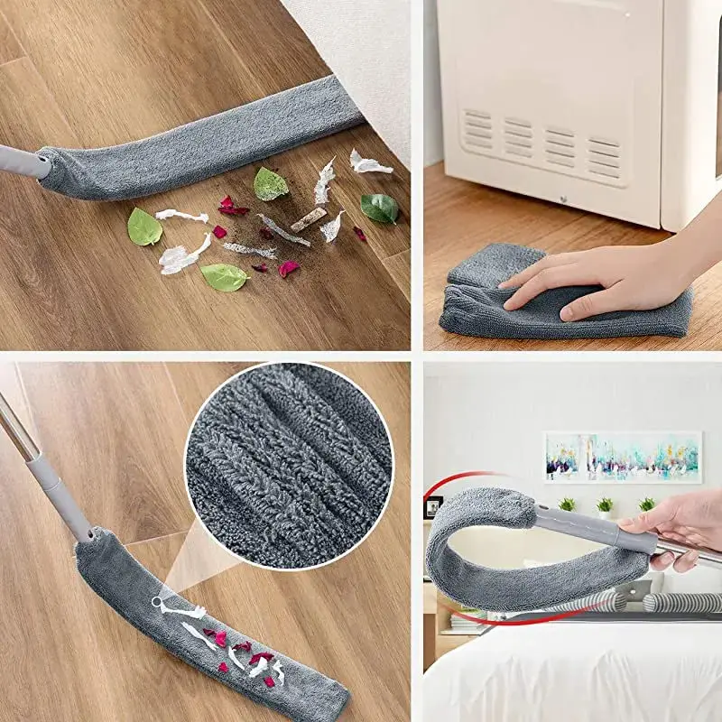5-piece Set Long Handle Microfiber Duster Brush Set Bedside Duster Brush for Sofa Bed Furniture Magic Duster Home Cleaning Tool
