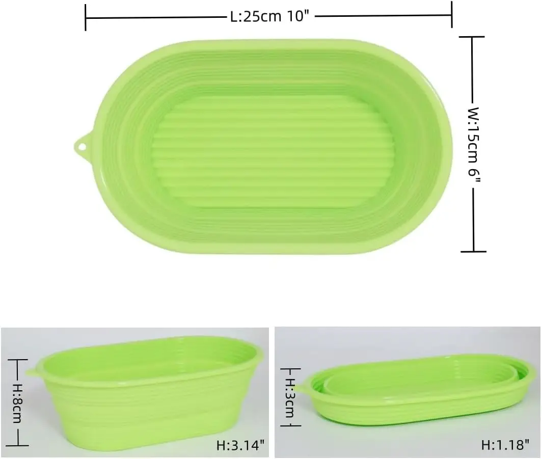 Sourdough Starter set Starter Jars with 10inch Oval Silicone Banneton Proofing Basket Bowl for  Bread Making Baking Fermentation