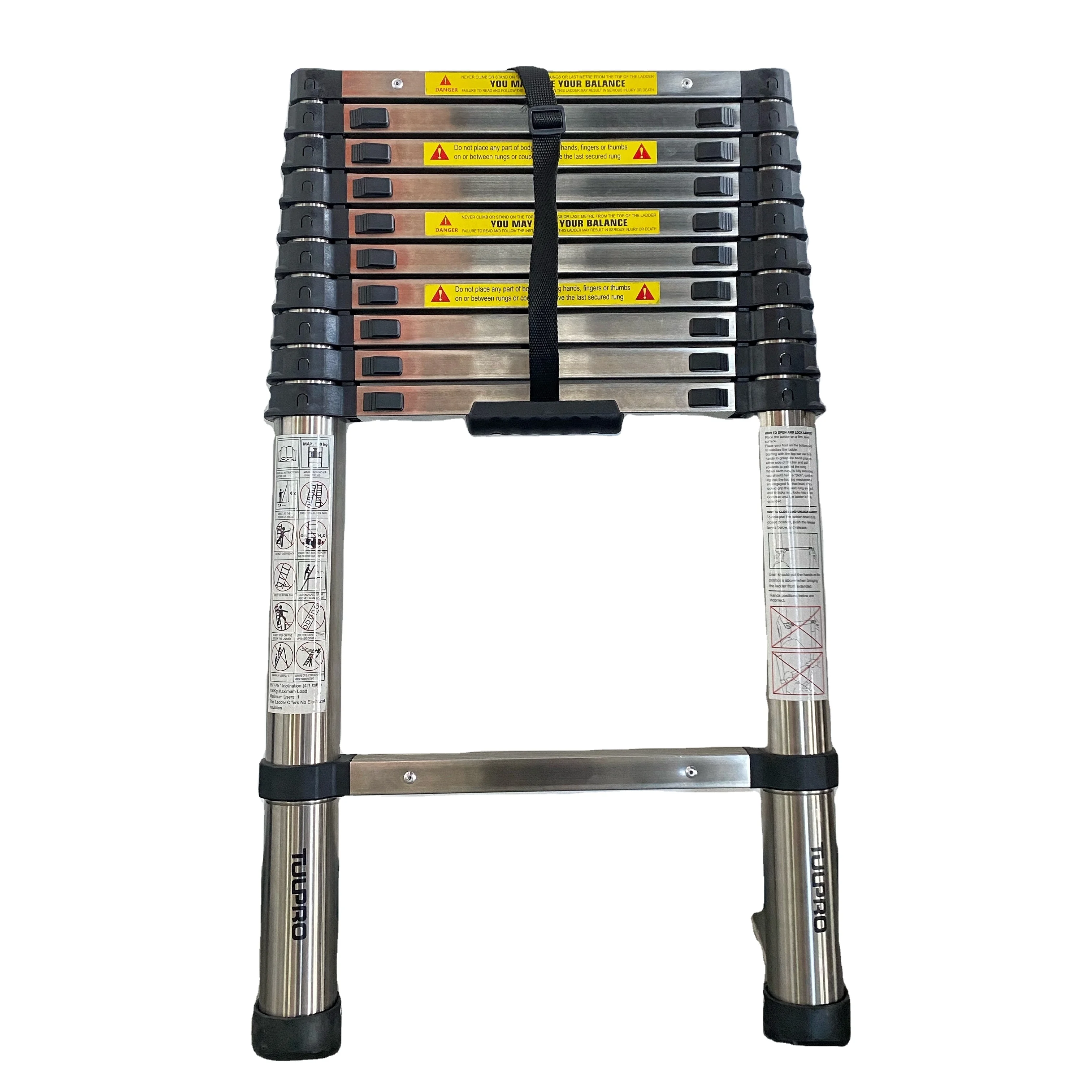 New item good weight capacity extension stainless steel telescopic ladder