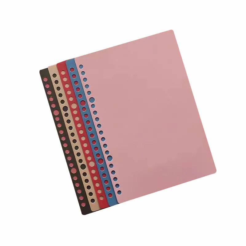 Hot Sale A5 Binder Inner Pages PP Clear 1/4 Binder Pocket with 6 Holes Transparent Photo Sleeves & Loose Leaf Bags Book Covers