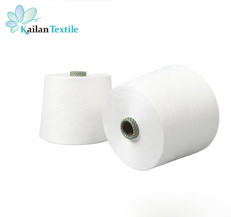 100% Spun Pure Polyester Thread Factory Lowest Price White 1/40 1/32 1/21 Yarn
