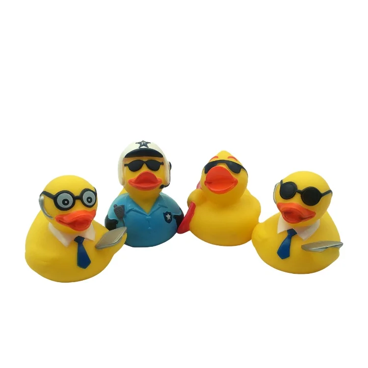 Eco-friendly baby bathing Bath Duck with sunglasses Rubber Duck Toy