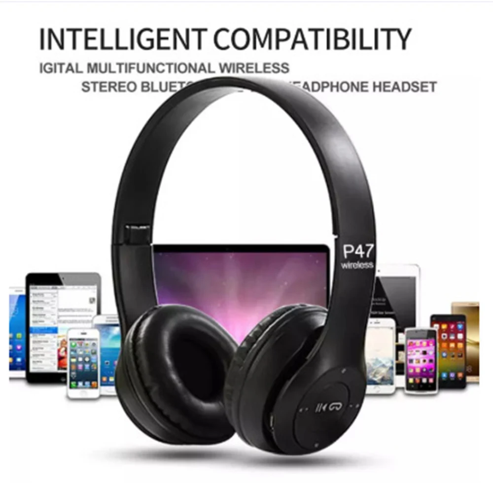  The Cheap price P47 Wireless headset Sports earphone with TF card Hands Free wireless headphone With