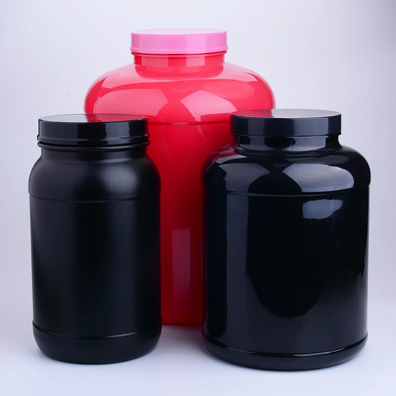 Factory Directly 1L 2L 3L 5L 7L 10L Big Bottle Empty HDPE/PET Plastic Whey Protein Powder Jars Storage Jar Supplement Container