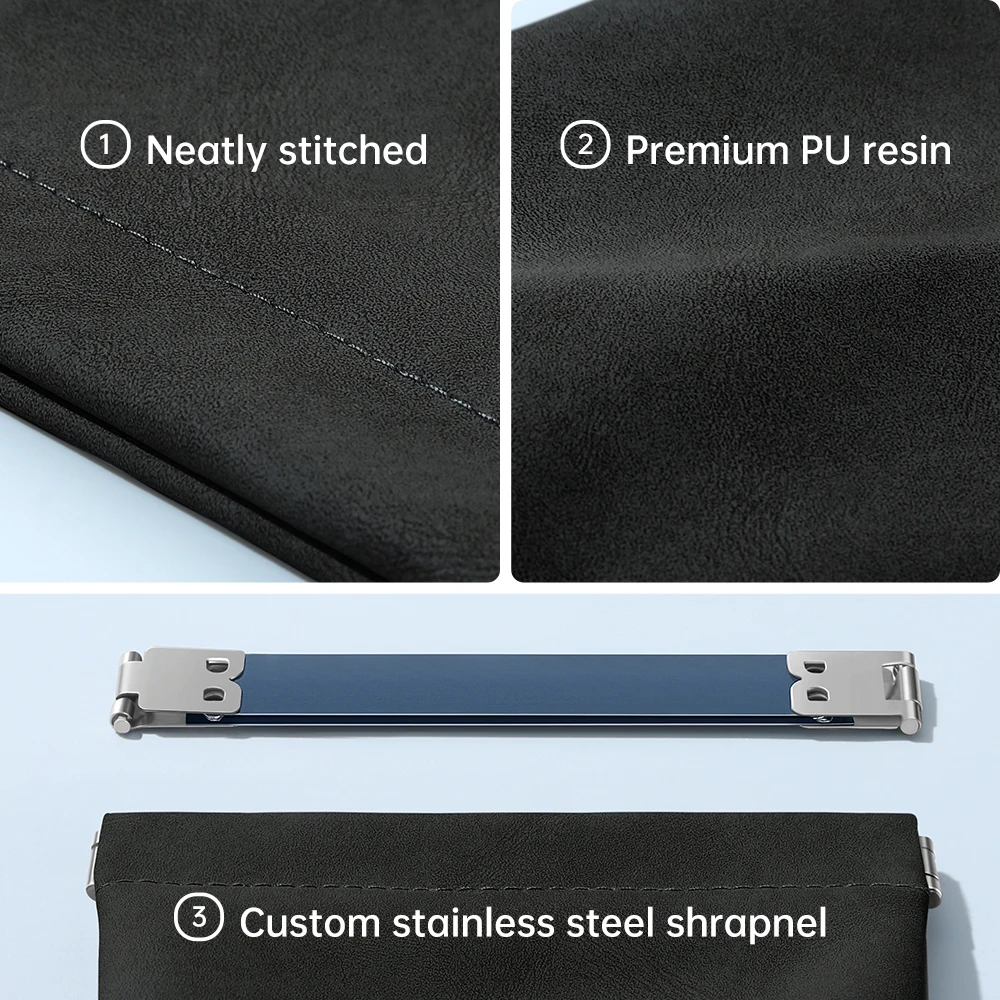 PU Leather Earphone Pouch with Snap Spring Closure for Carrying Store Splash Waterproof Cable Charger Card Headphone Storage Bag