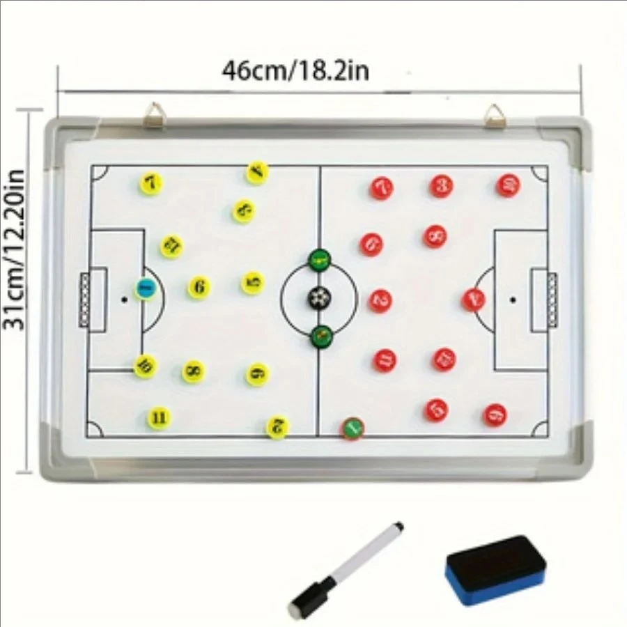 Football Coaches Board With Aluminum Alloy Frame, Magnetic Football Teaching Board, Wall-mounted Competition Training Coaches