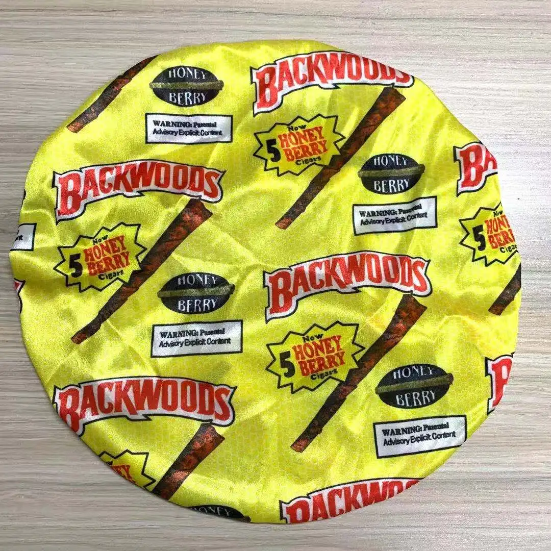 
wholesale satin bonnets logo custom women silk hair Bandana Butterfly Money Backwoods Wap Rugrat satin cartoon bonnet 