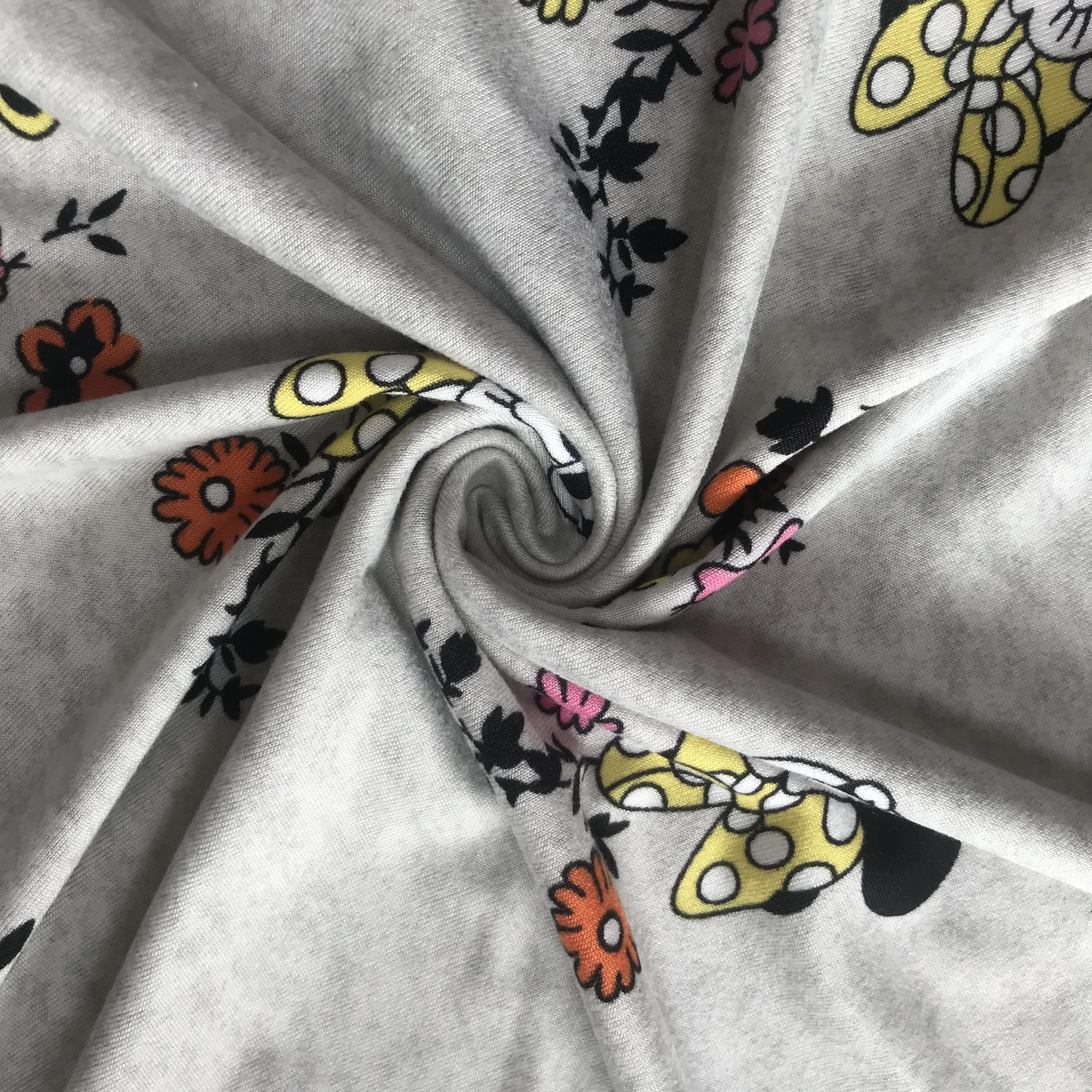 Knitting 97% Cotton 3% Spandex Digital Dty Brush Printed Jersey Fabric Custom Printing For Dress