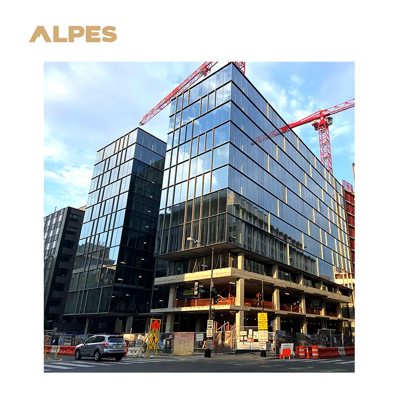 ALPES Modern Chinese Design Style Exterior Curtain Wall Panels Tempered Glass & Aluminum Alloy for Decorations