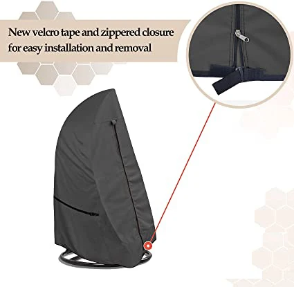 Customized Size 600D Oxford Waterproof and Dustproof Patio Heavy Duty Oxford Uv-Protect Waterproof Egg Chair Cover