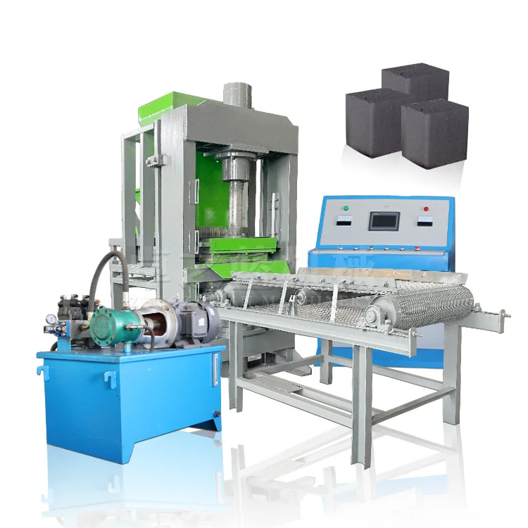 Sawdust BBQ  Cube Shisha Charcoal Powder Hydraulic Briquette Press Making Machine Price