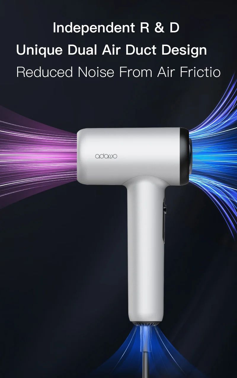 Adawo High Quality Electronic Hairdryer High Speed 1300w Salon Hair Dryer 110-220v Bldc Motor Negative Ion Hair Dryer