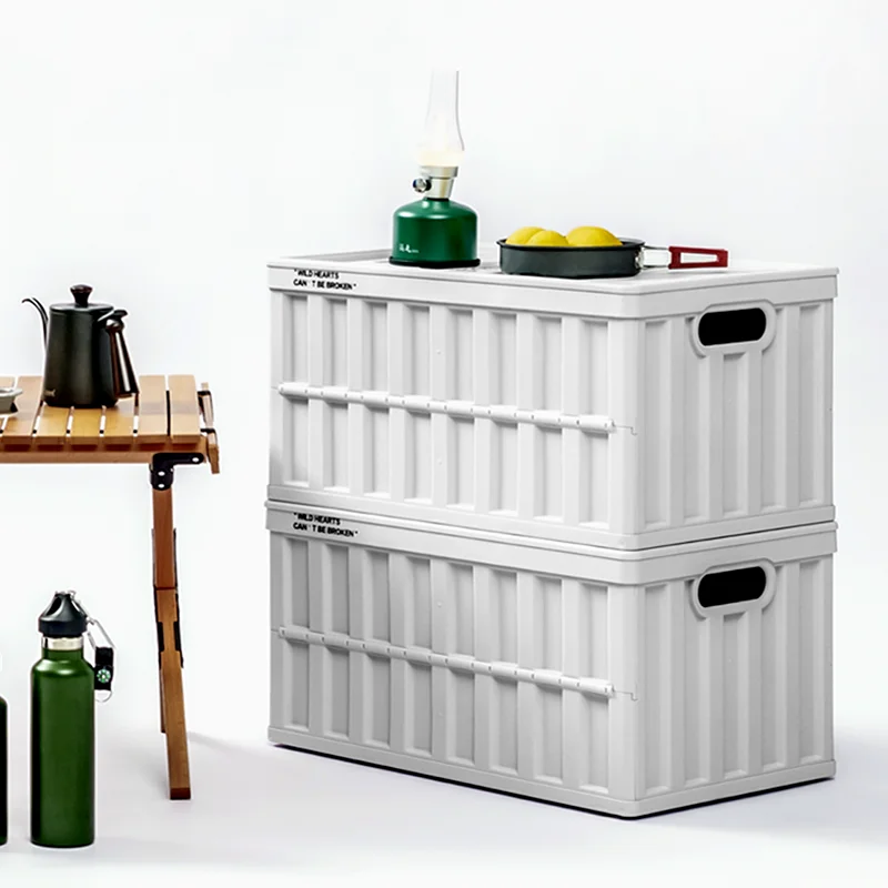 Large Capacity Multifunctional Clamshell Folding Storage Box Outdoor Folding Trolley-upgraded Version Storage Boxes Bins