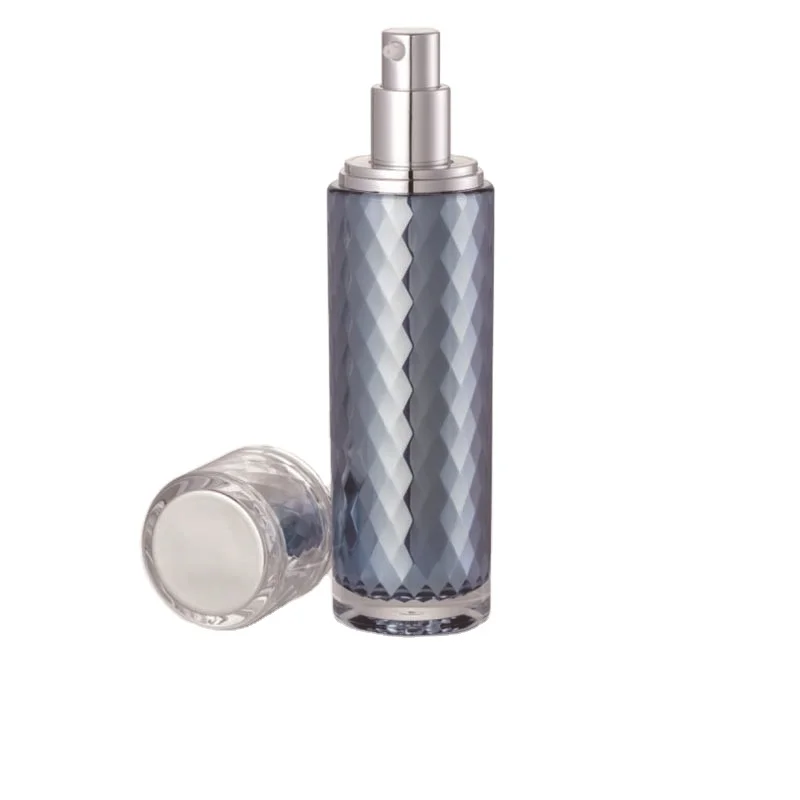 Round top patch acrylic bottle with diamond Surface pmma double walled acrylic bottle professional acrylic bottle suppliers