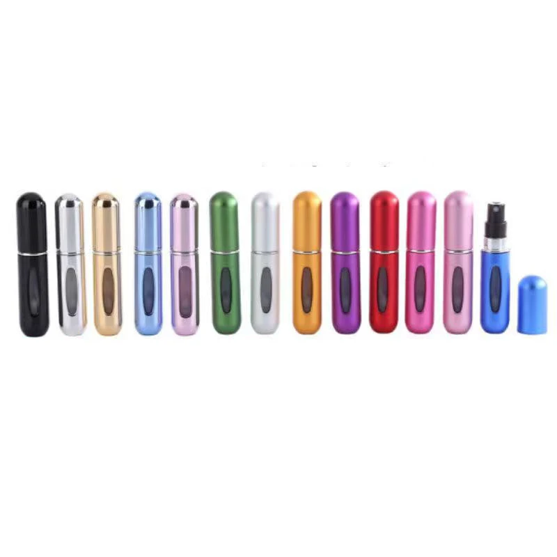 Multicolor 5ml Empty Mini Perfume Spray Pump Bottle Electroplating Cosmetics Essential Oil Perfume Container Refillable