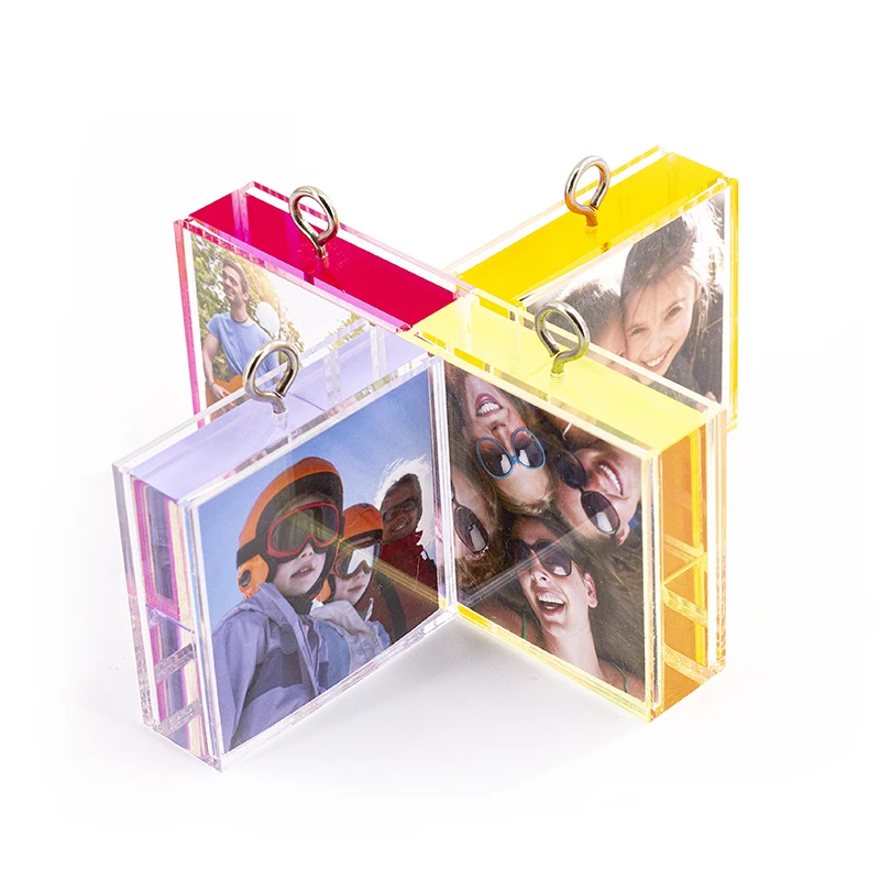 Chinese Manufacturer Wholesale 2*2 Inch Designers Customized Two Metal For Younger Bts keychain Photo Frame
