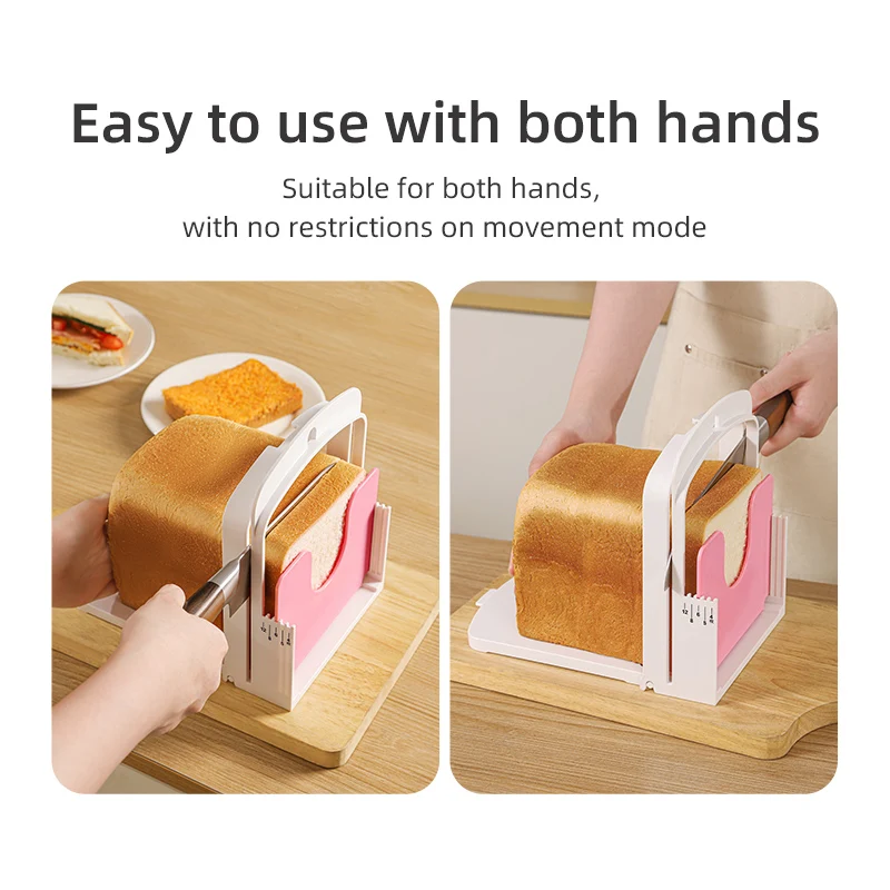 Plastic Foldable Adjustable square Baked Bread Slicer Bread Knife Holder Cutting Guide Toast Rack for Kitchen