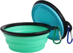 Custom Premium Tre Silicone Portable Collapsible Pet Dog Water Bowl With Clip For Outdoor