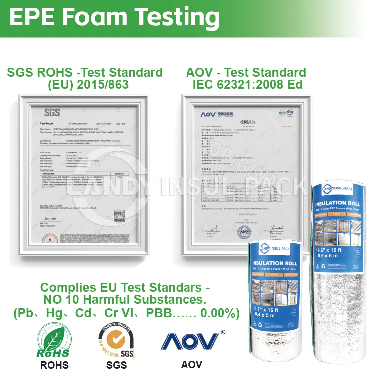 Roof Thermal Radiant Barrier Closed Cell Flexible Foam Aluminum Foil Insulation