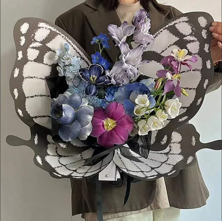 New Styles Butterfly Flower Wrapping Paper Florist Bouquet Packaging DIY Gifts Wedding Floral Cellophane Paper Party Supplies