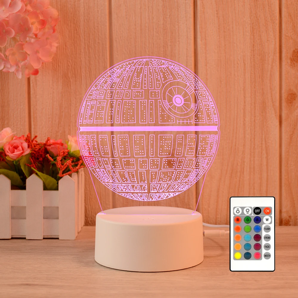 LED 16 Color Change Customize Logo Lamp 3D Illusion Acrylic Lamp Gift Table Night Light for bedroom
