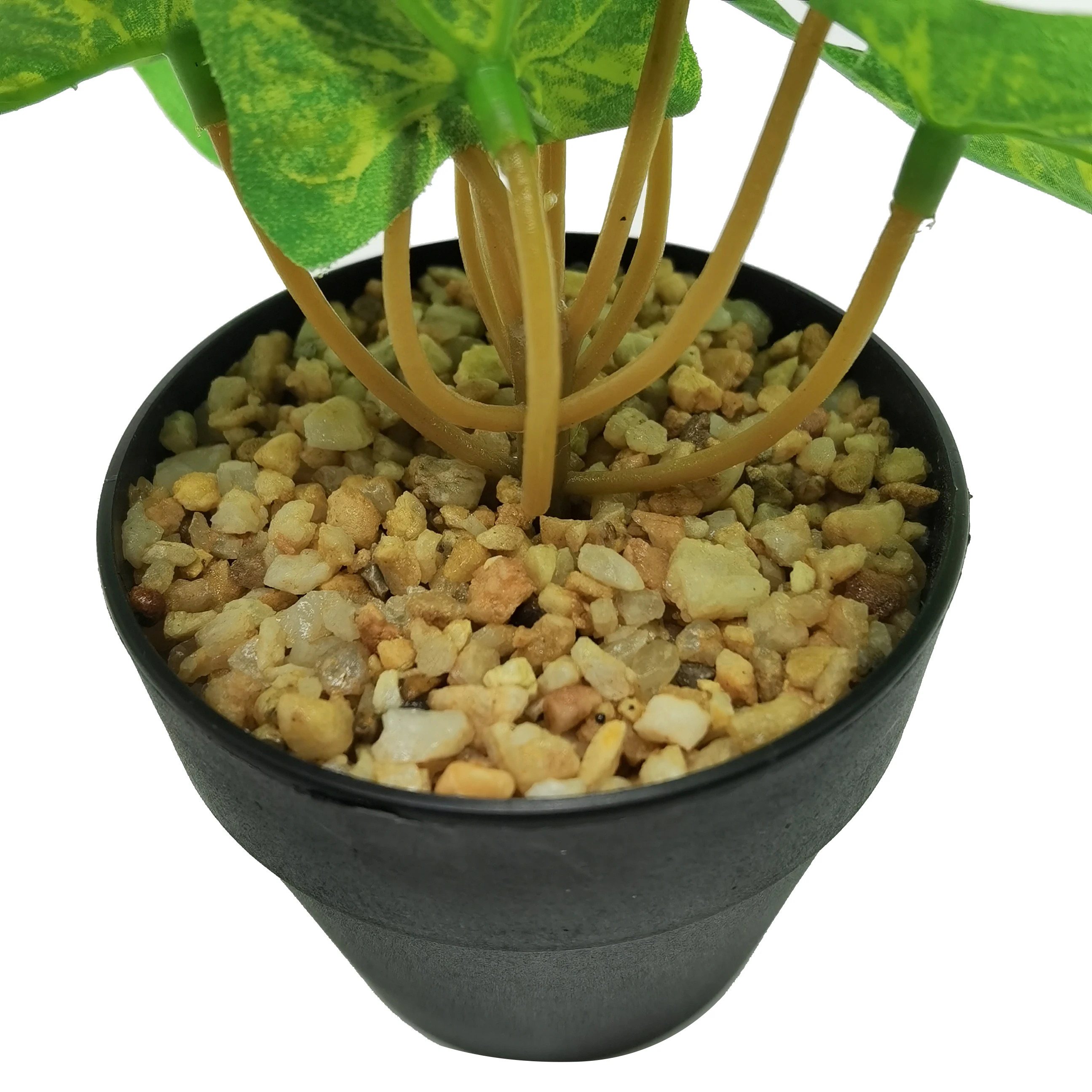 Cheap price artificial plants greenery bonsai green plant in plastic pot potted faux hydroponic plants for home decor