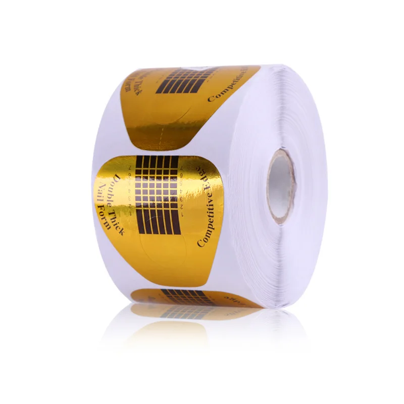 Wholesale Poly gel acrylic powder 500pcs Nail Quick Building Extension Tool Full Cover Mold Square Dual Paper Nail Form