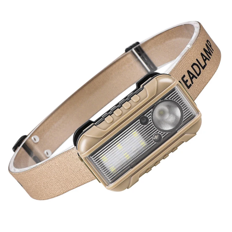 Multi-functional Type-C Charging LED Sensor Headlamp Red and Blue Warning Emergency Lamp with Clip