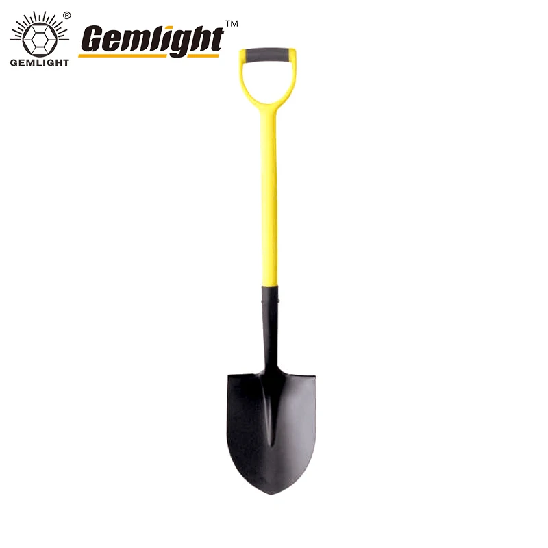 Factory Wholesale High Quality D-Grip Handle Farming Tools Fiberglass Round Point Shovel for Outdoor