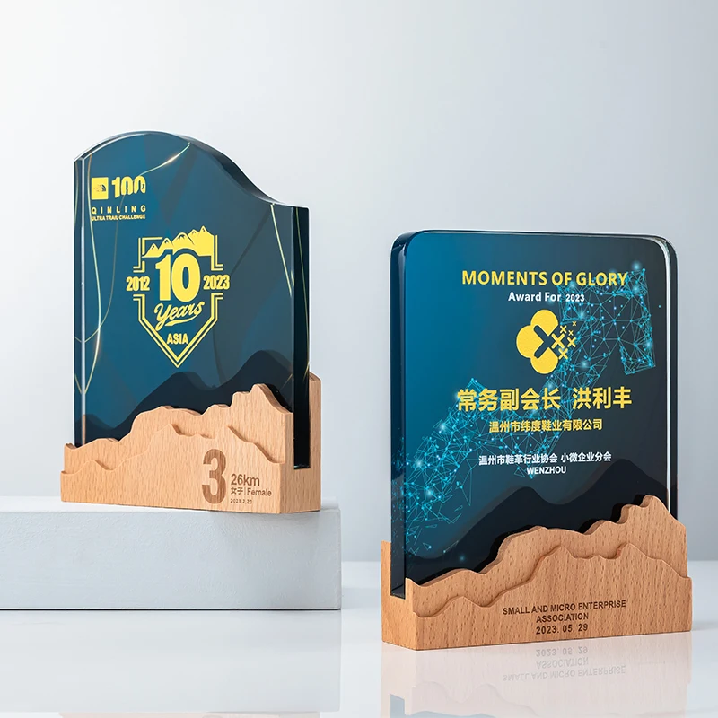 Креативный деревянный хрустальный Айсберг трофей на заказ Почетная медаль награда чемпиона по продажам компании