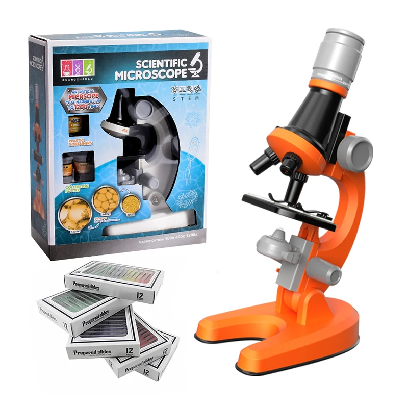 Microscope Kit Science Educational Toy Children Biology Microscope Kid Home school Outdoor Science popularization experiment