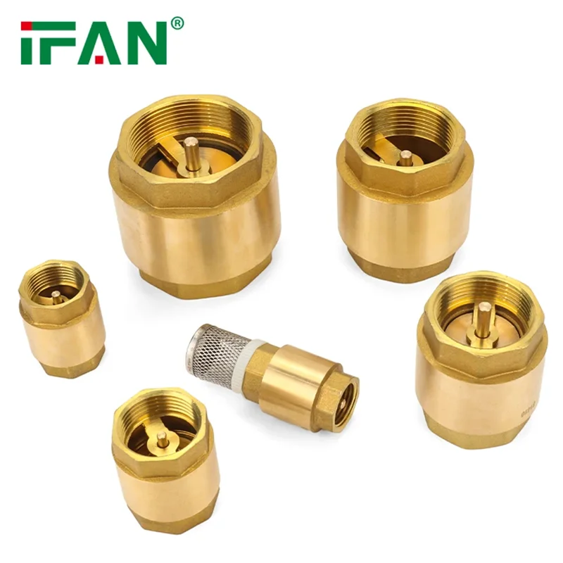 IFAN OEM Yellow Spring Vertical Filter Brass Check Valve Foot Valve Brass Cooper Check Valve For Pump
